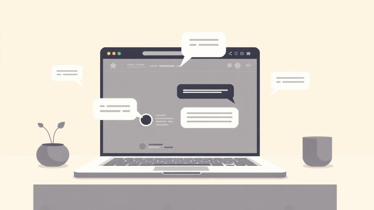 KI-Webchat auf einer Website beantwortet Besucherfragen in Echtzeit